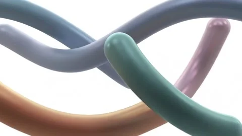 Dynamic pastel tubes twisting gracefully in a mesmerizing modern motion loop Stock Footage 320398315