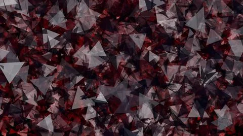 Dynamic pattern background of red white black polygons which look like mirror Stock Illustration