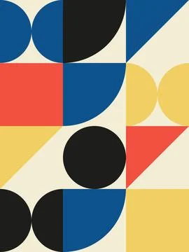 Dynamic pattern. Basic geometric shapes and colors. Stock Illustration