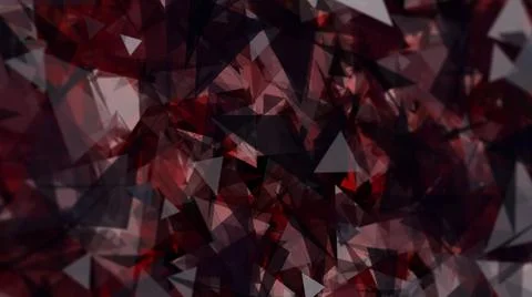Dynamic pattern closeup background of red white black polygons Stock Illustration