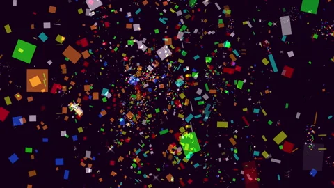 Dynamic Pattern of Colorful Floating Squares on Spectrum Background Stock Footage 304240777