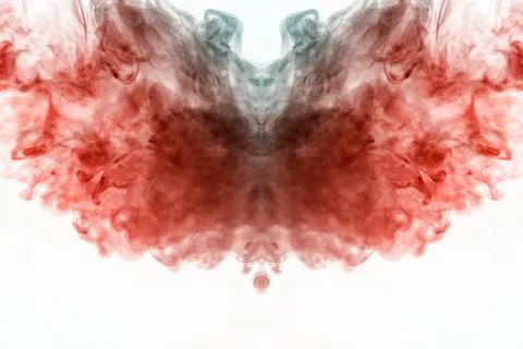 The dynamic pattern of flowing smoke painted from vape in gray and red rollin Stock Photos