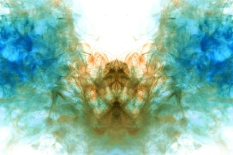 The dynamic pattern of flowing smoke painted from vape in gray and red rollin Stockfoto's