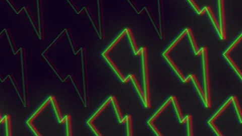 Dynamic pattern with neon green and red thunderstorms Vídeos de archivo 254163809