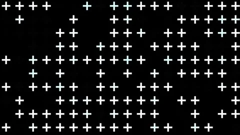 Dynamic pattern of white crosses on a dark background Stock Footage 339349026