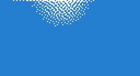 A dynamic pattern of white dots forming a wave against a blue background. Stock Illustration