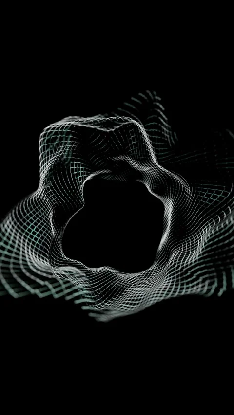 Dynamic patterns in black background showcase wireframe motion and texture Stock Footage 321008207