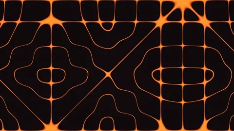 Dynamic patterns in bright orange on black background Video stock 338227121