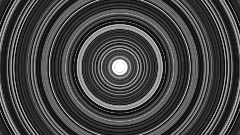 Dynamic patterns of concentric circles in black and white Stock Footage 339372895