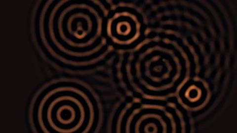 Dynamic patterns of concentric circles on a dark background Stock Footage 338109180