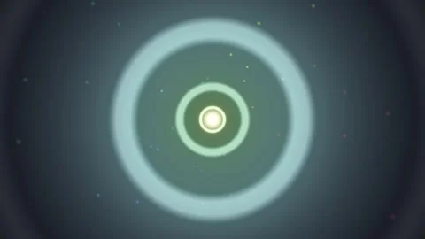 Dynamic patterns create circles in an abstract digital space Stock Footage 337233655