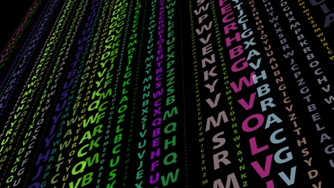 Dynamic patterns flowing typography and abstract composition in a digital chaos Video stock 252270260