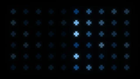 Dynamic patterns with glowing elements on a dark background Stock Footage 340846279