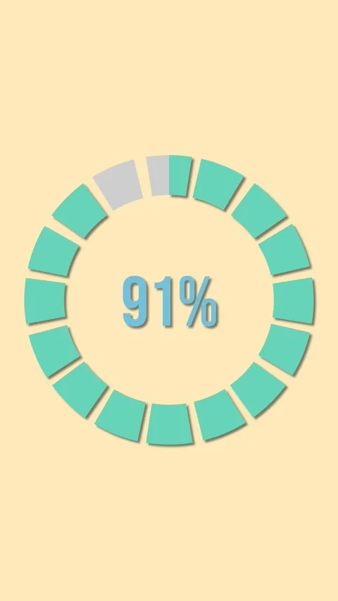 Dynamic Percentage Circle Animation on Yellow Background Stockbeeldmateriaal 309899002