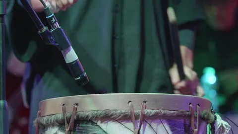Dynamic Percussionist Adds Rhythm and Energy to the Concert Stock Footage 285536603