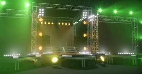 Dynamic performance stage with vibrant lighting for live events Stock Illustration