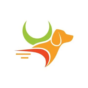 (Dynamic Pet Logo Design. Vibrant animal emblem with flowing lines. This mo.. Illustrazione stock