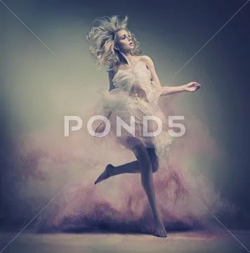 Dynamic photo of a stunning blonde beauty Stock Photos