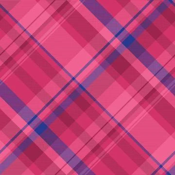 Dynamic pink and blue diagonal plaid pattern.  Perfect for textile designs, w Stock Illustration
