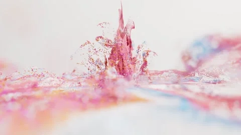 Dynamic pink and blue particle explosion forming a central abstract splash Stock-Footage 327524588
