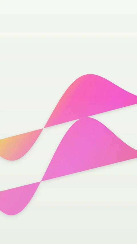 Dynamic pink and orange abstract shapes flow seamlessly against a white Stock Footage 327941678