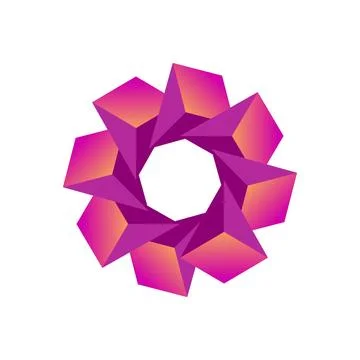Dynamic Pink and Orange Geometric Star Design Stock Illustration