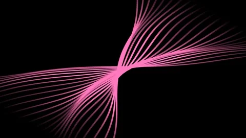 Dynamic Pink Lines Flowing Against Black Background Stock Footage 323718206
