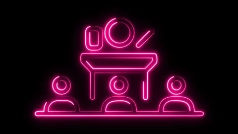Dynamic pink neon conference presentation for modern business, showcasing Stock Footage 321141095