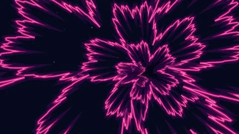 Dynamic Pink Neon Flower Expansion Motion Graphics Background Stock Footage 344590322