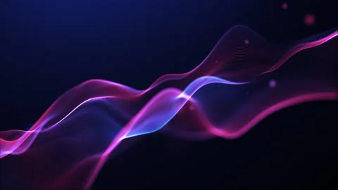 Dynamic pink particle nebula floating in deep purple light loop. Colorful f.. Video stock 325138446