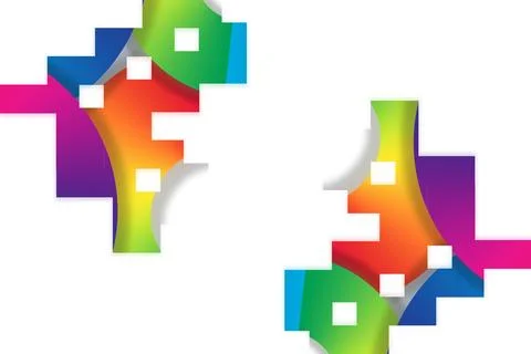 Dynamic Pixelated Gradient Corner Framing Abstract Illustration Stock Illustration