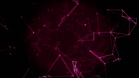 Dynamic plexus network abstract background with glowing magenta particles Stock Footage 327625227