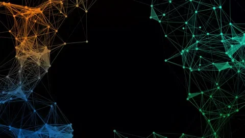 Dynamic plexus network animation with glowing particles on a dark background Stock Footage 319659455