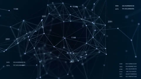 Dynamic plexus with numbers. Futuristic technology motion background Stock-Footage 76035379