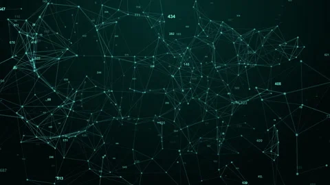 Dynamic Plexus With Numbers, Futuristic Technology Video Motion Background Stock Footage 338374902