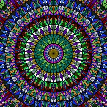 Dynamic polygonal circular tiled pattern mosaic mandala background イラスト素材