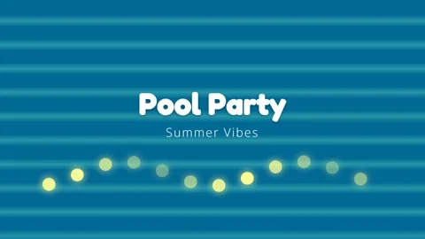 Dynamic pool party summer vibes title card with glowing bokeh background an.. Stock Footage 336805158
