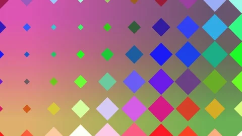Dynamic Pop Art Multi-Colored Diamond Mosaic Grid Animation Stock Footage 341609319