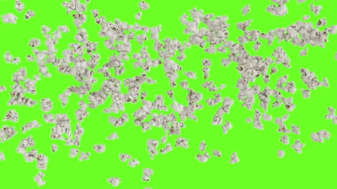 Dynamic Popcorn Explosion Green Screen Element Stock Footage 327888613