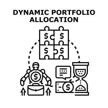 Dynamic portfolio allocation concept on white background Stock Illustration