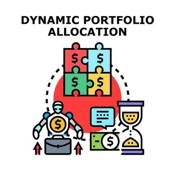 Dynamic portfolio allocation concept on white background Stock Illustration