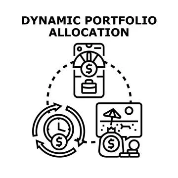 Dynamic portfolio allocation managing wealth investment strategy Stock Illustration