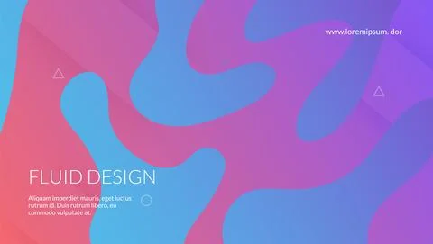 Dynamic Poster. Neon Liquid Background. Horizontal Frame. Purple Stock Illustration