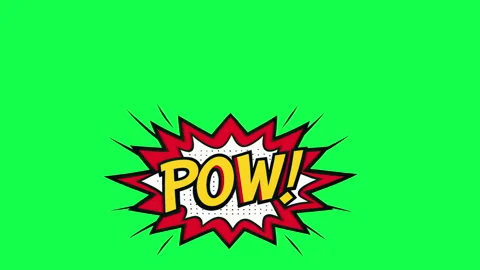 Dynamic 'POW!' Comic Book Explosion Text Animation on Green Screen for Acti.. Video stock 318058762