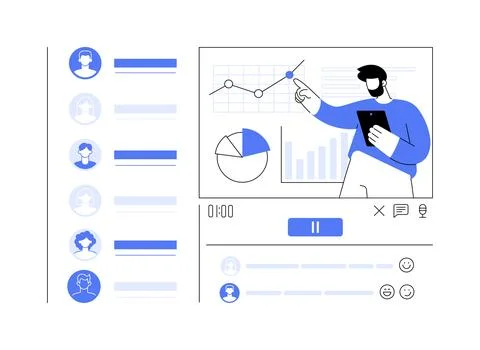 Dynamic presentation abstract concept vector illustration. Stock Illustration