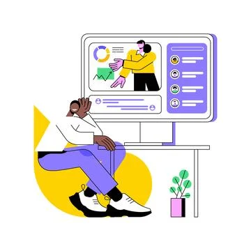 Dynamic presentation isolated cartoon vector illustrations. Stock Illustration