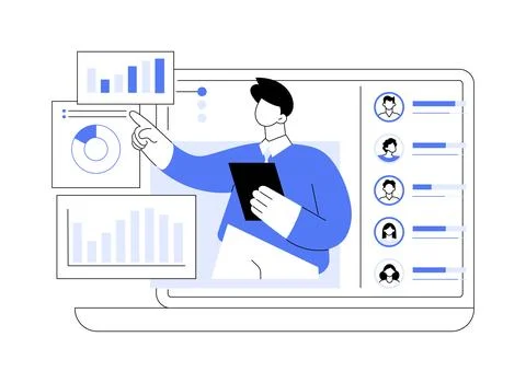 Dynamic presentation isolated cartoon vector illustrations. Stock Illustration