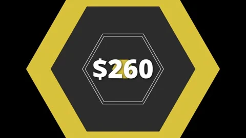 A dynamic price graphic showcases $260 in a stylish modern digital format Stock Footage 315695367