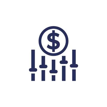 Dynamic pricing icon on white Stock Illustration