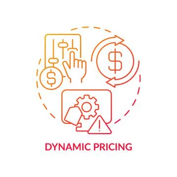Dynamic pricing red gradient concept icon Illustrazione stock